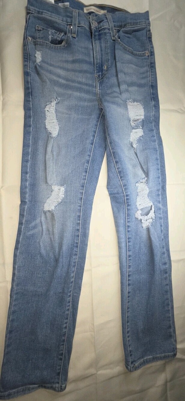 Levi's 724 High Rise Straight Jeans  Blue 26x30 Women's Stretch Denim Sku 192